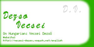 dezso vecsei business card