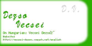 dezso vecsei business card